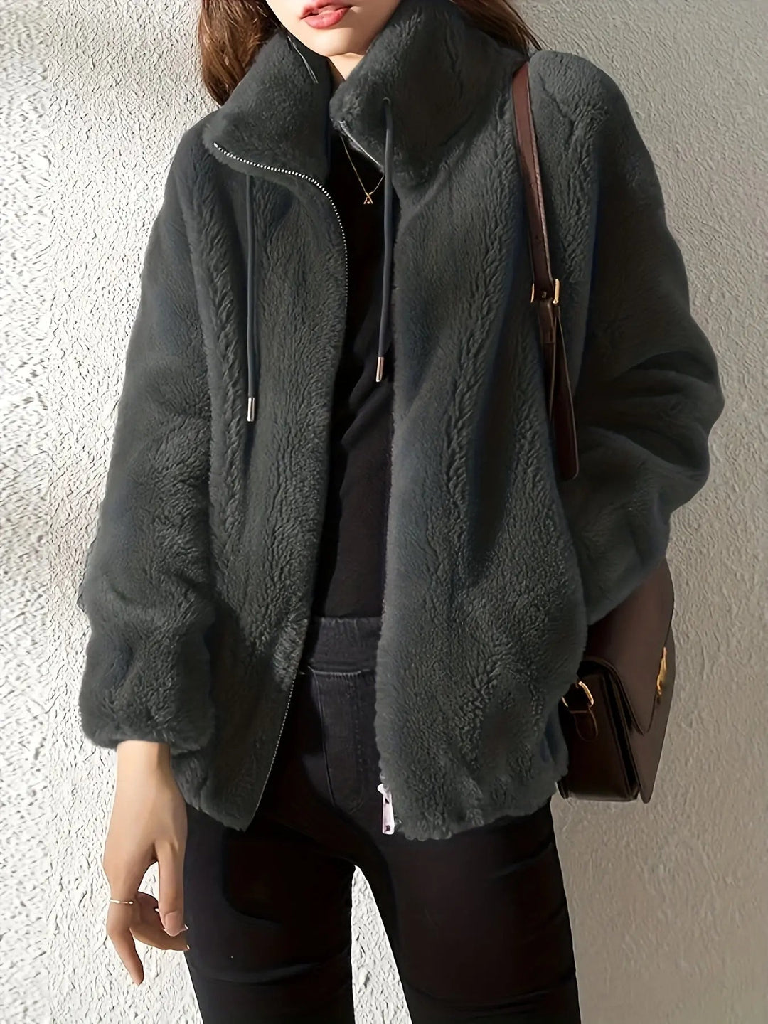 Joyce | Stylish Plush Fleece Jacket with High Neck Collar