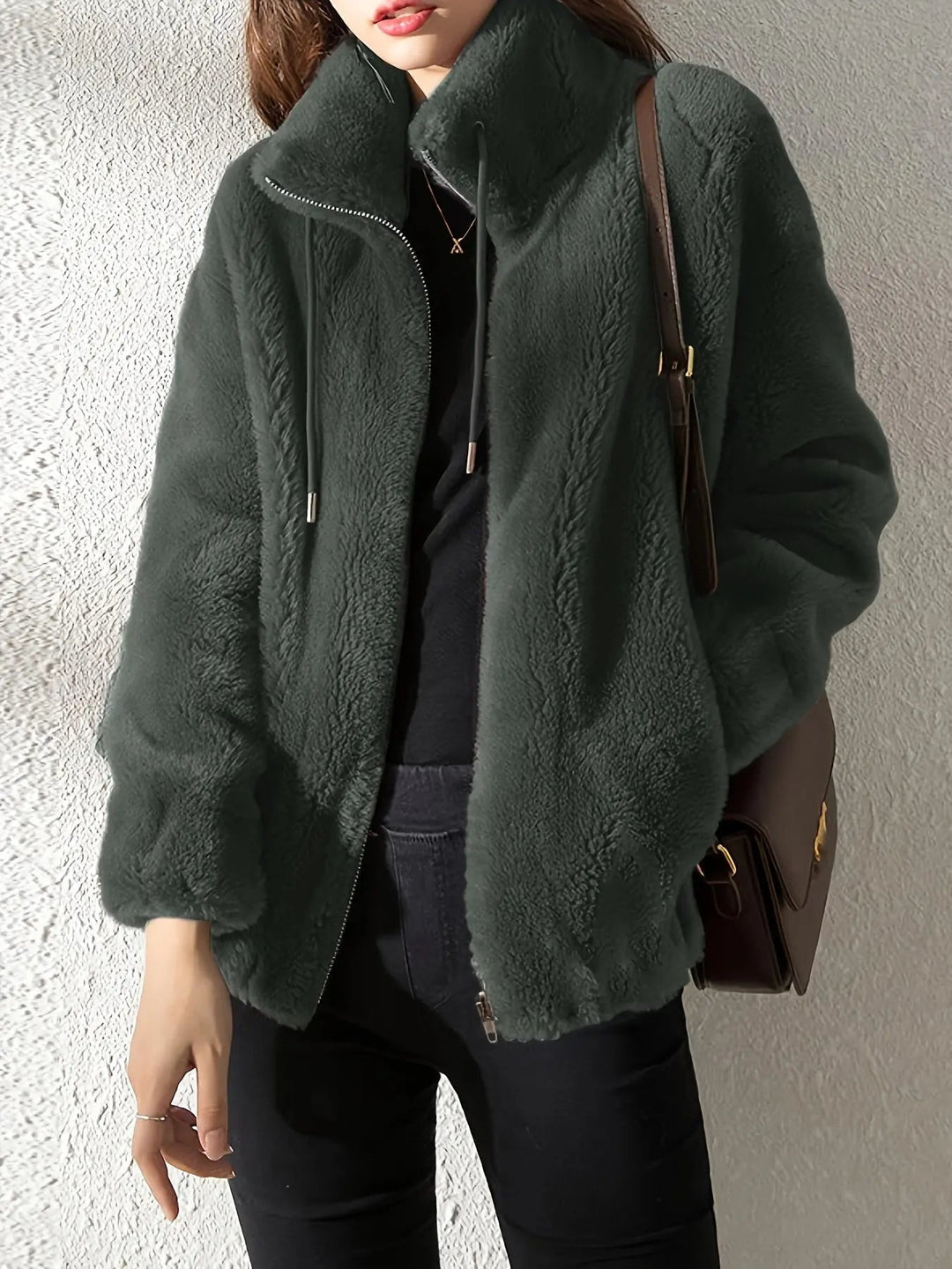 Joyce | Stylish Plush Fleece Jacket with High Neck Collar