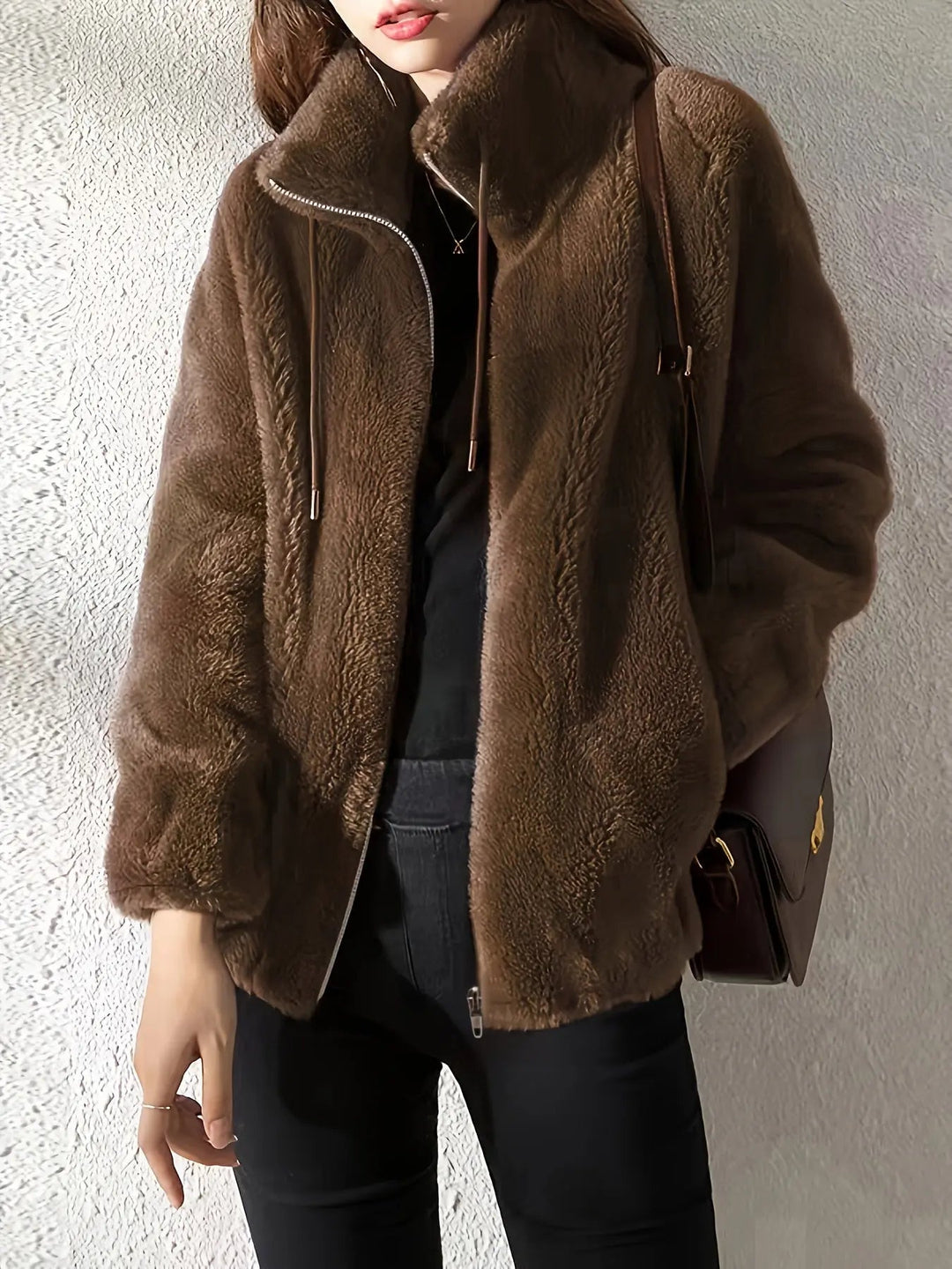 Joyce | Stylish Plush Fleece Jacket with High Neck Collar
