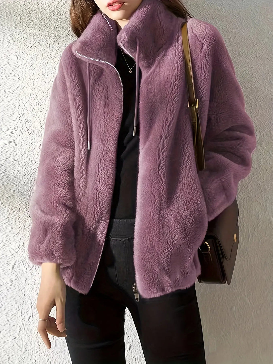 Joyce | Stylish Plush Fleece Jacket with High Neck Collar