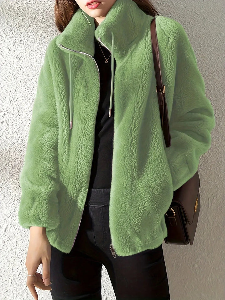 Joyce | Stylish Plush Fleece Jacket with High Neck Collar