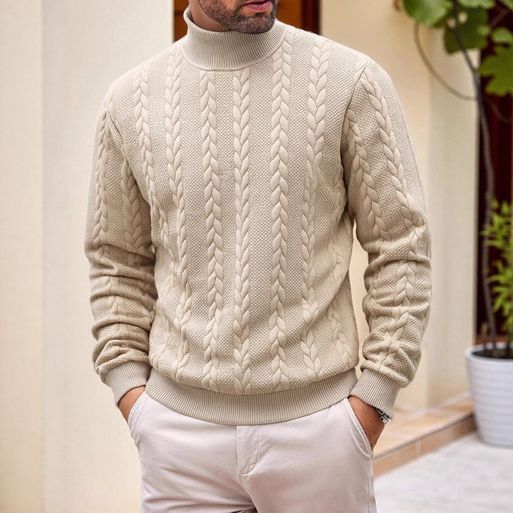 Juan | Relaxed Cable Knit Turtleneck Sweater