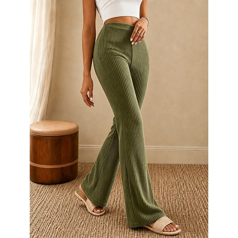 Judith | Chic High-Waist Ribbed Flare Leggings