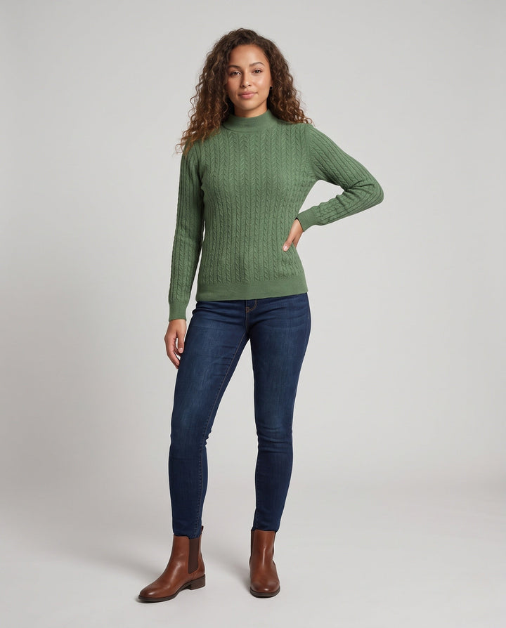 Judith | Classic Cable Knit Turtleneck Sweater