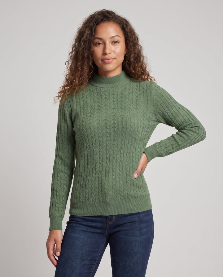 Judith | Classic Cable Knit Turtleneck Sweater