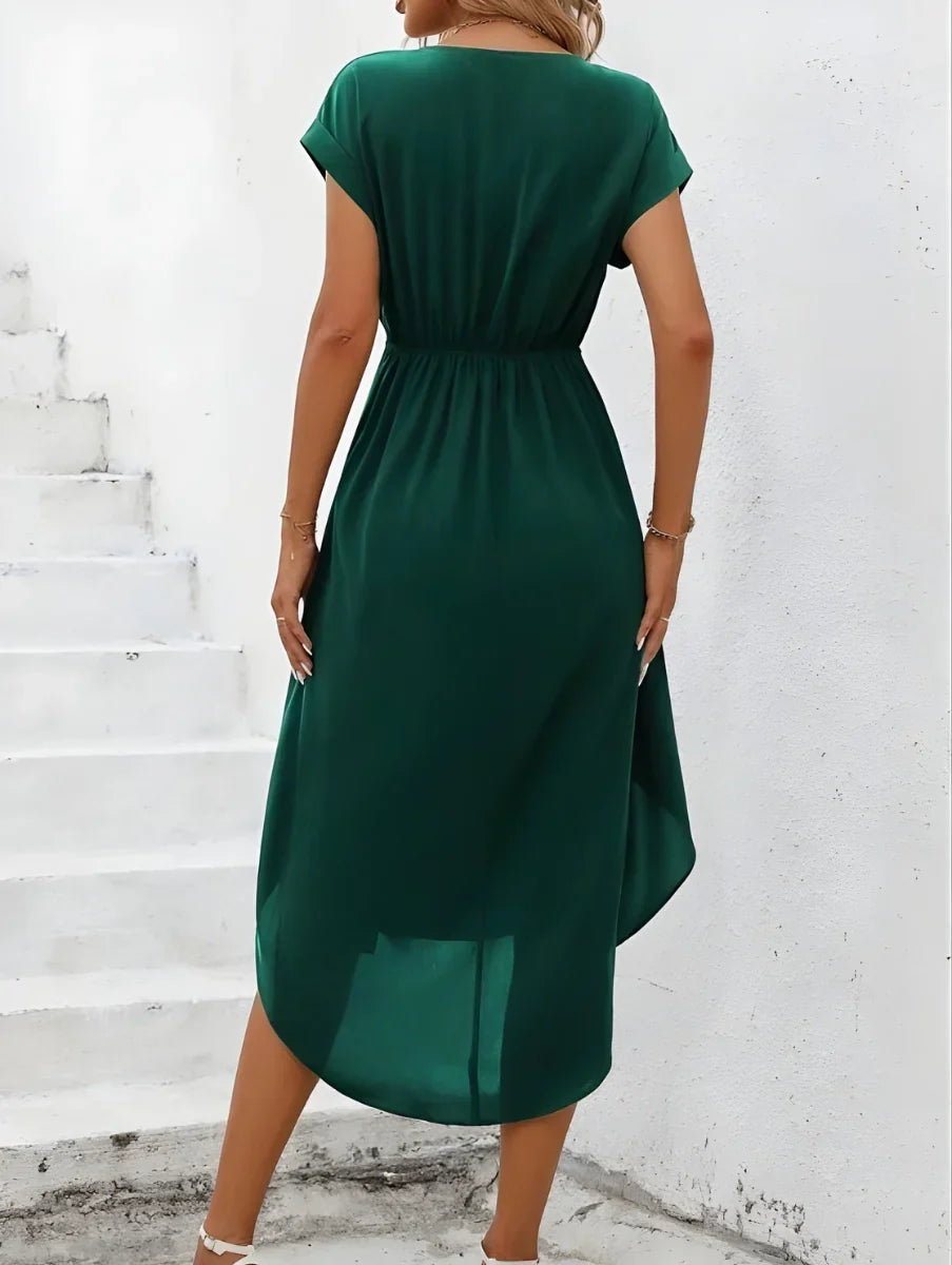 Judith | Effortless Wrap Fall Wedding Guest Dress with Tulip Hem