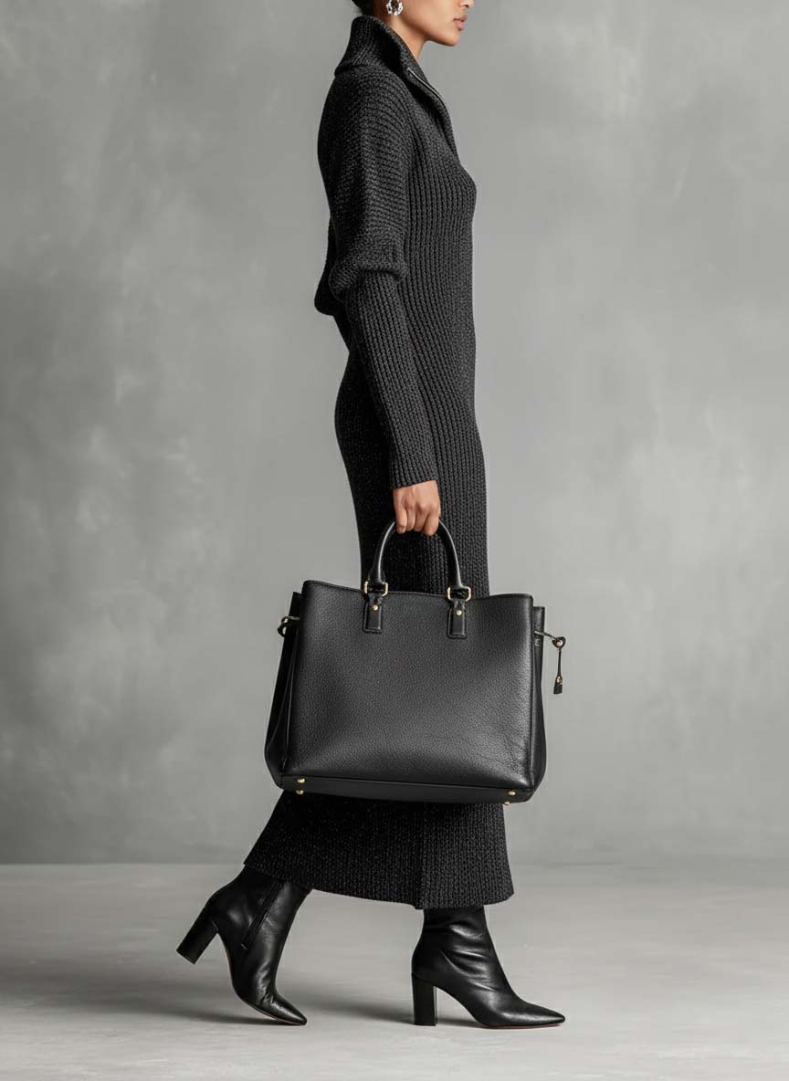 Judith | Polished Quarter Zip Maxi Sweater Dress