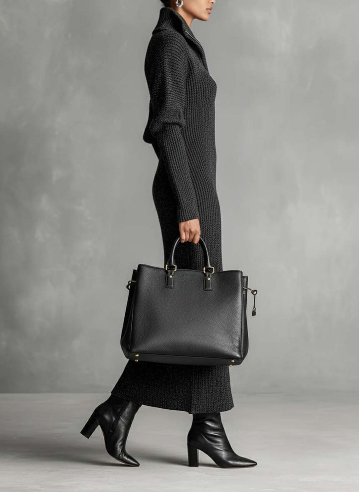 Judith | Polished Quarter Zip Maxi Sweater Dress