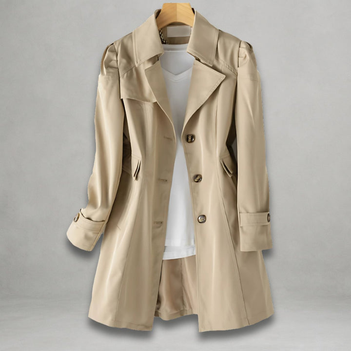 Judith | Refined Belted Notch Lapel Longline Trench Coat