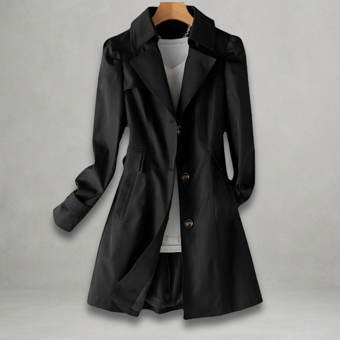 Judith | Refined Belted Notch Lapel Longline Trench Coat