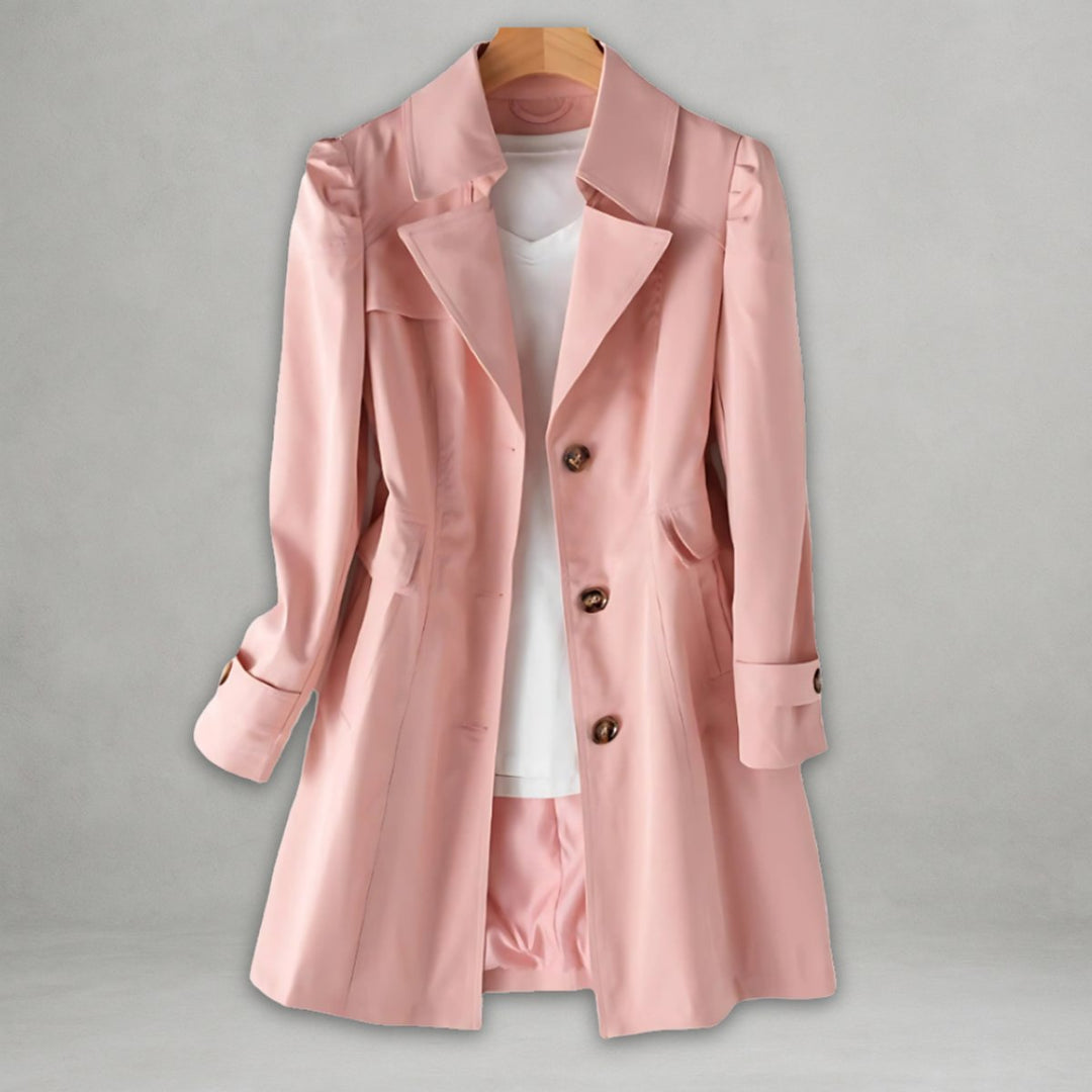 Judith | Refined Belted Notch Lapel Longline Trench Coat