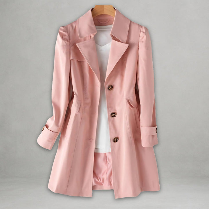 Judith | Refined Belted Notch Lapel Longline Trench Coat