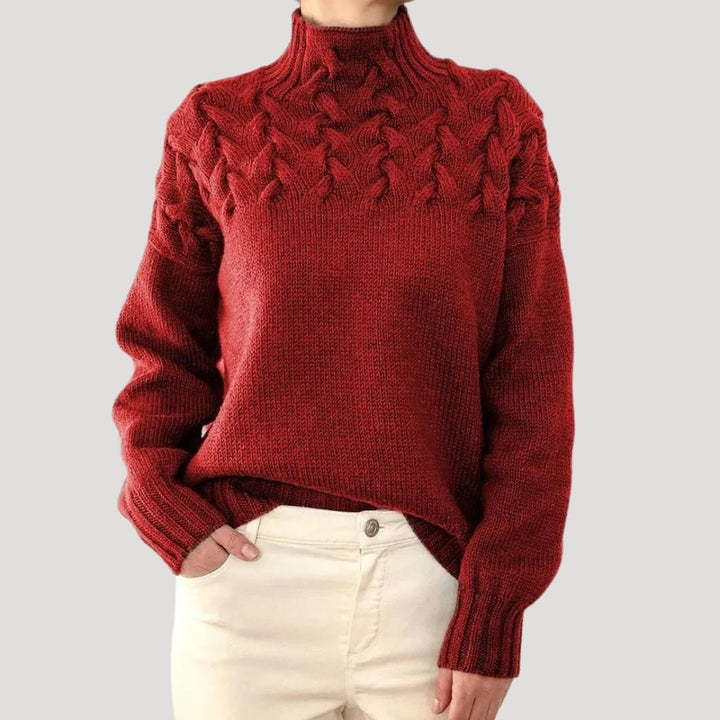 Judy | Classic Turtleneck Cable Knit Sweater