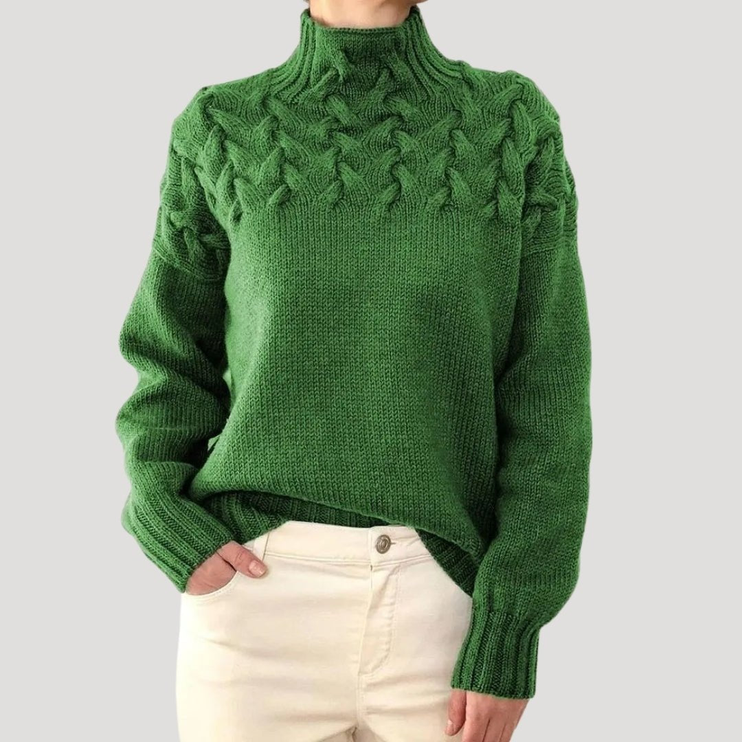 Judy | Classic Turtleneck Cable Knit Sweater