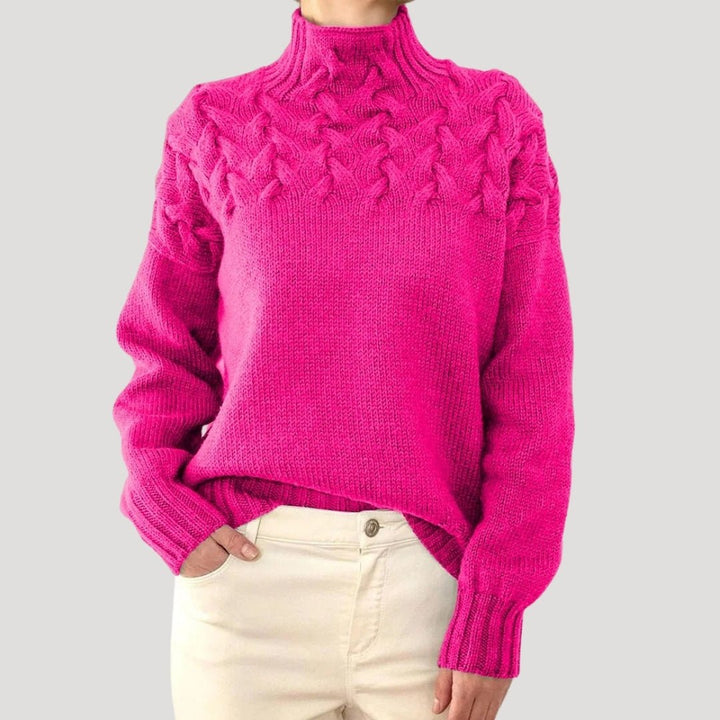 Judy | Classic Turtleneck Cable Knit Sweater