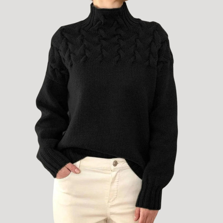 Judy | Classic Turtleneck Cable Knit Sweater