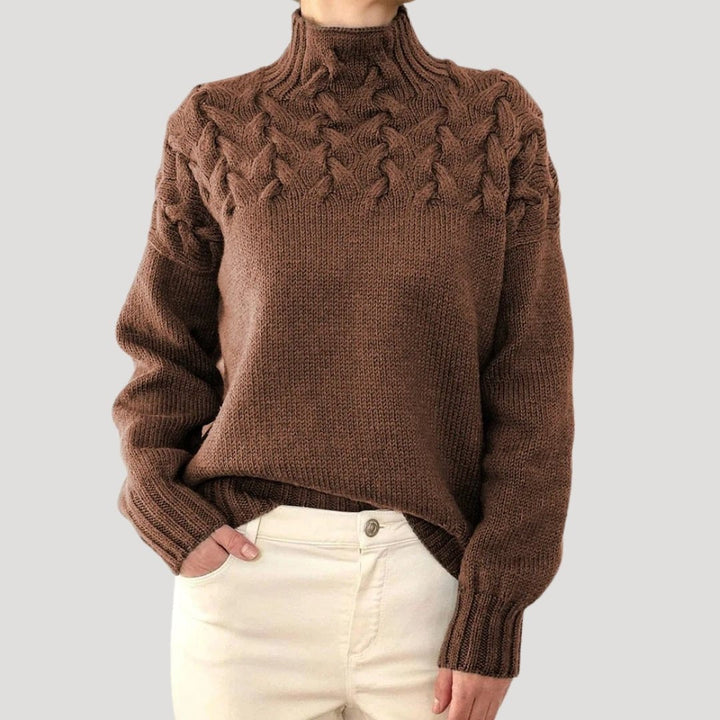 Judy | Classic Turtleneck Cable Knit Sweater