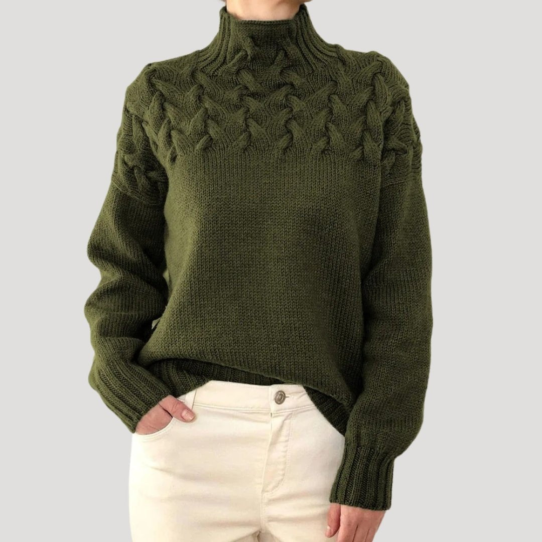 Judy | Classic Turtleneck Cable Knit Sweater