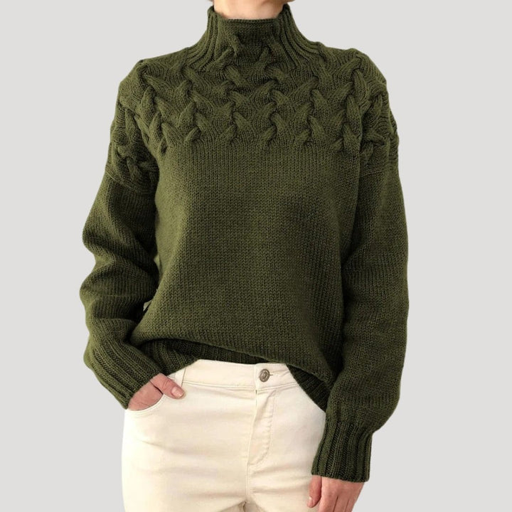 Judy | Classic Turtleneck Cable Knit Sweater