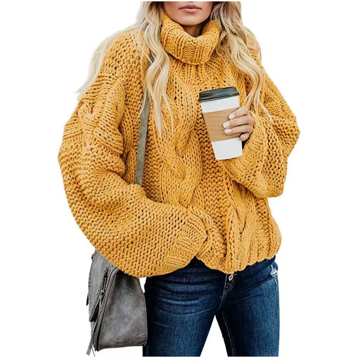 Judy | Oversized Chunky Cable Knit Turtleneck Sweater