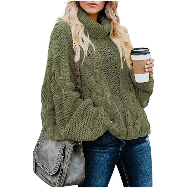 Judy | Oversized Chunky Cable Knit Turtleneck Sweater