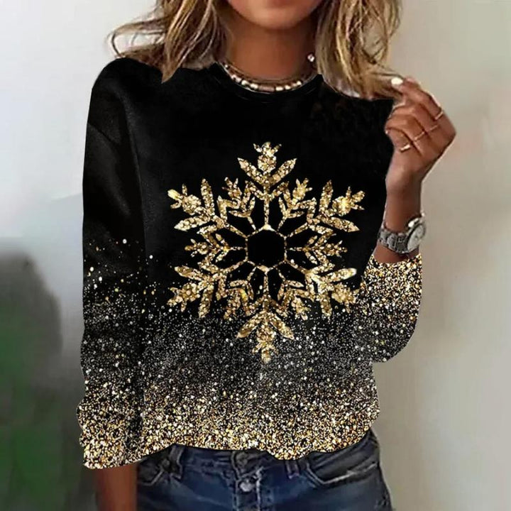 Judy | Snowflake Crew Neck Christmas Sweater Women