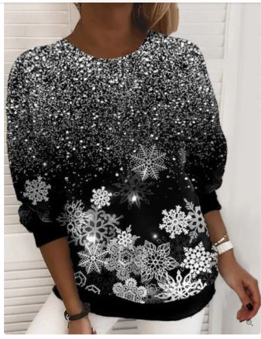 Judy | Snowflake Crew Neck Christmas Sweater Women