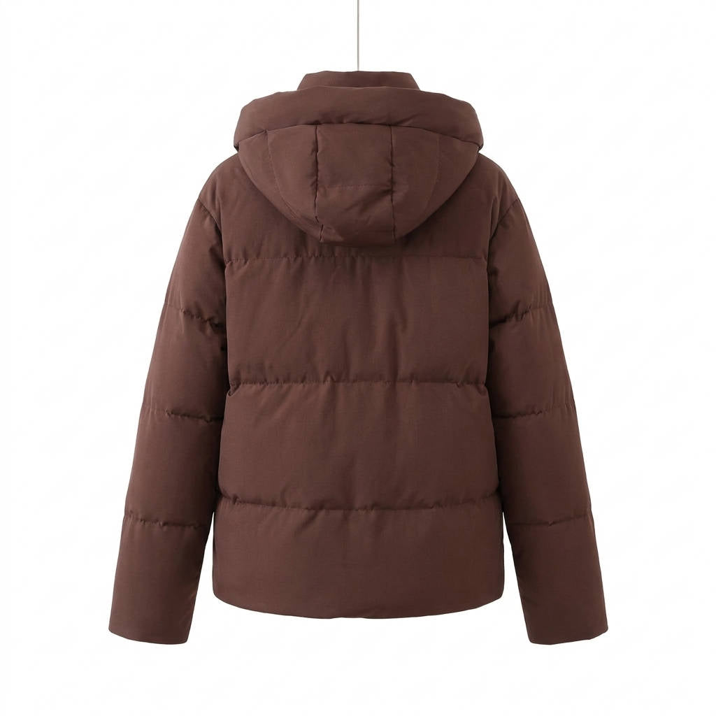 Judy | Sophisticated Quilted Cropped Puffer Jacket with Removable Hood