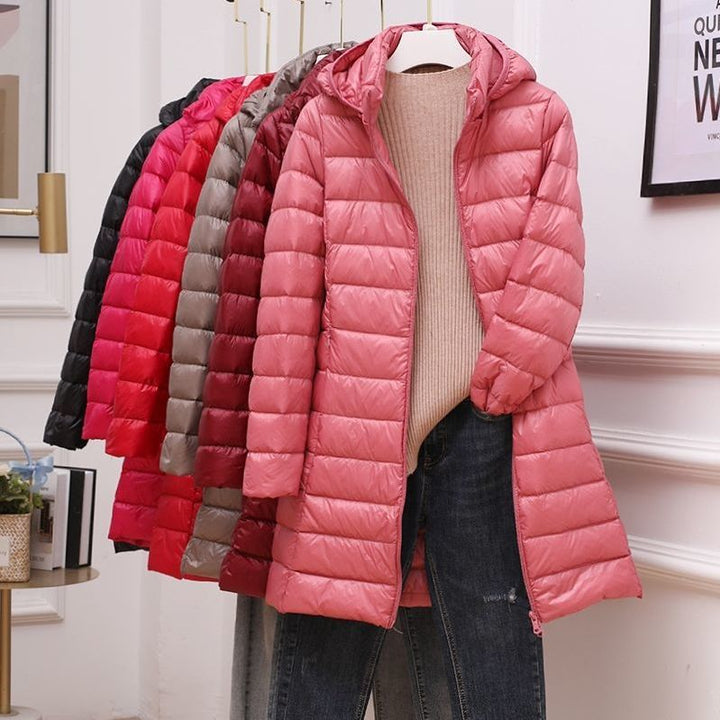 Julia | Refined Quilted Mid-Length Hooded Puffer Jacket