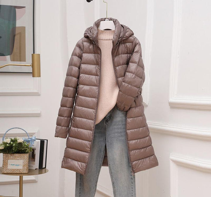 Julia | Refined Quilted Mid-Length Hooded Puffer Jacket