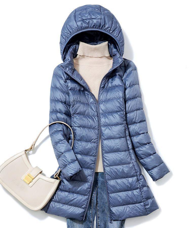 Julia | Refined Quilted Mid-Length Hooded Puffer Jacket