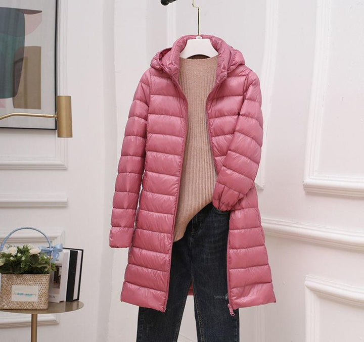Julia | Refined Quilted Mid-Length Hooded Puffer Jacket