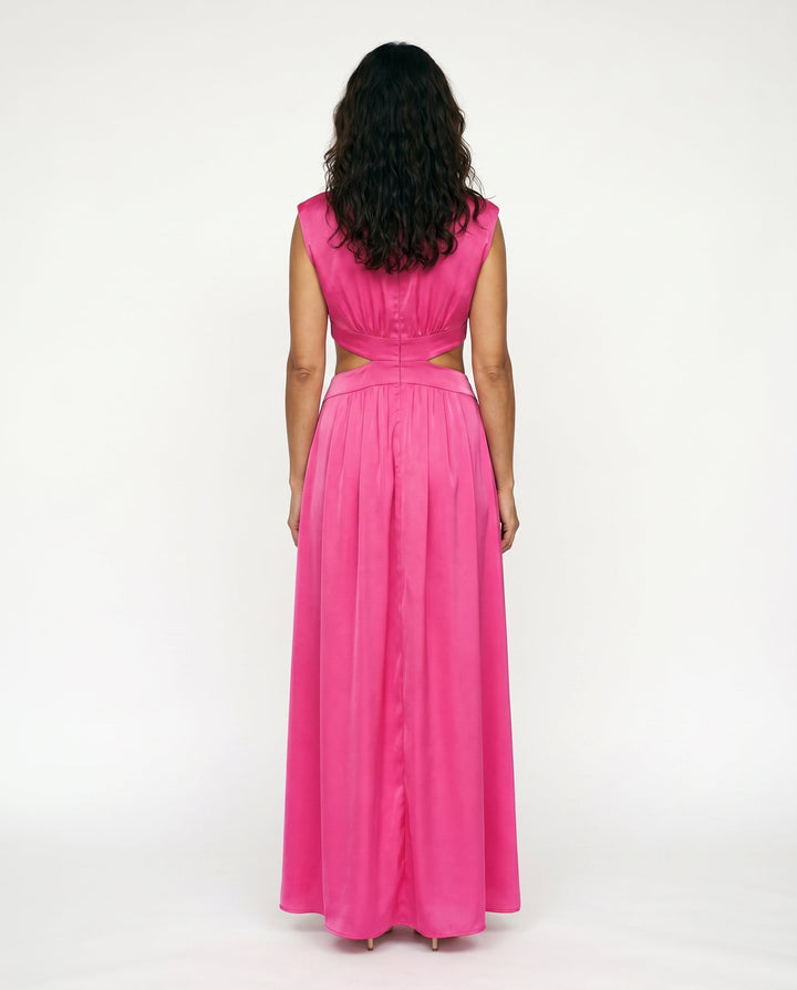 Julie | Cozy High Neck Cutout Waist Holiday Dress