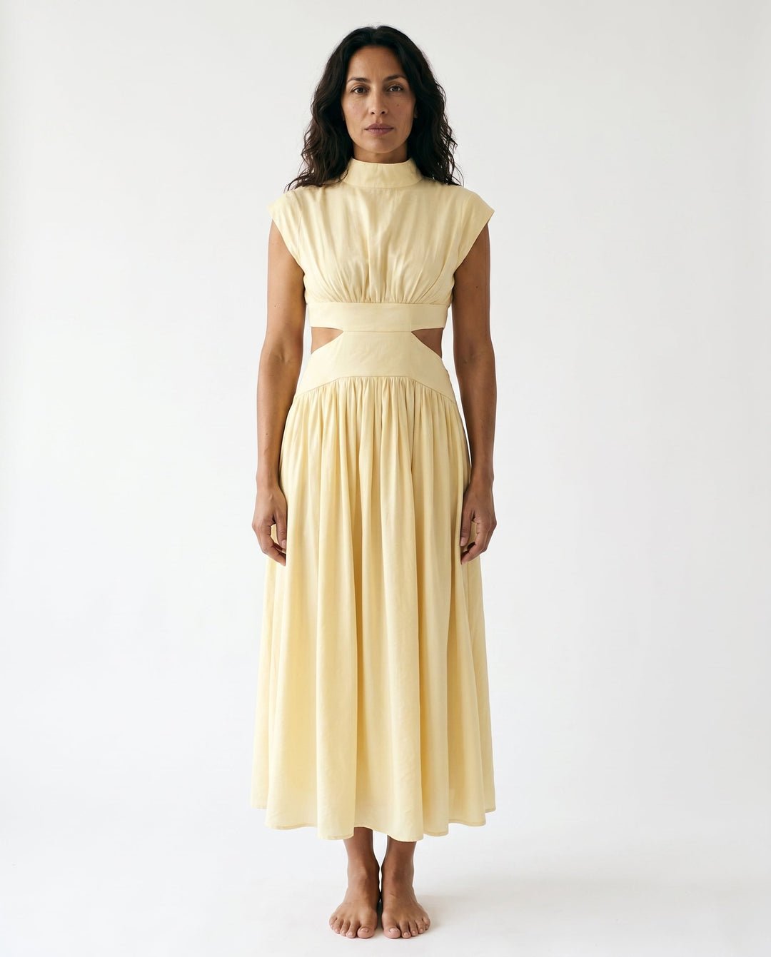 Julie | Cozy High Neck Cutout Waist Holiday Dress