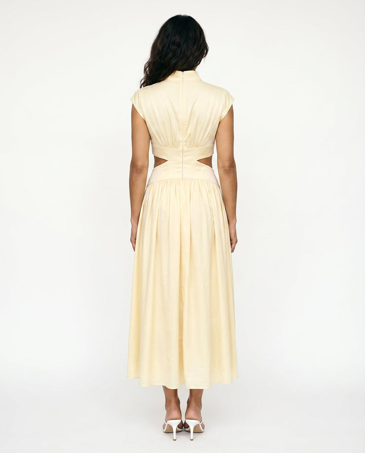 Julie | Cozy High Neck Cutout Waist Holiday Dress