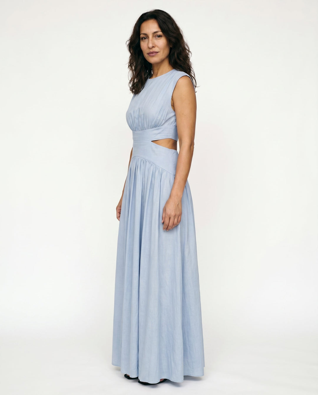 Julie | Cozy High Neck Cutout Waist Holiday Dress