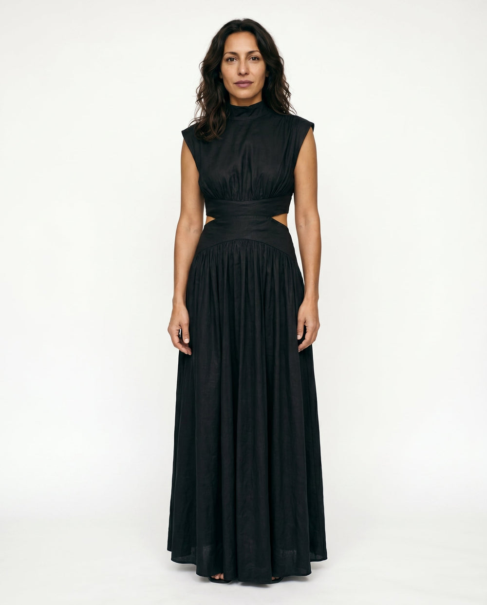 Julie | Cozy High Neck Cutout Waist Holiday Dress
