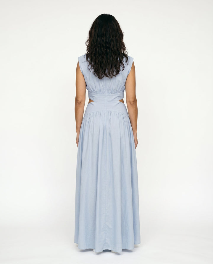 Julie | Cozy High Neck Cutout Waist Holiday Dress
