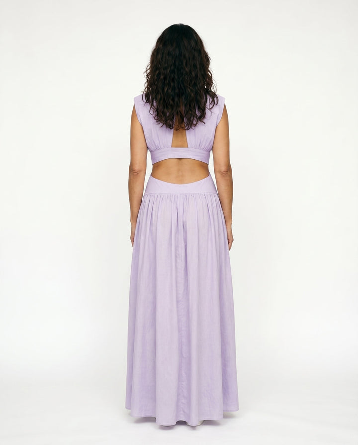 Julie | Cozy High Neck Cutout Waist Holiday Dress
