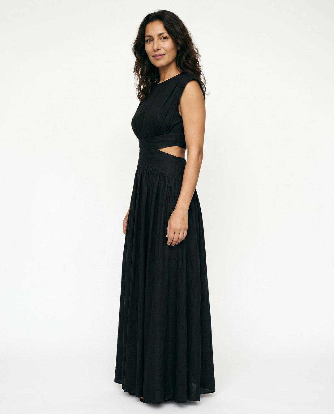 Julie | Cozy High Neck Cutout Waist Holiday Dress