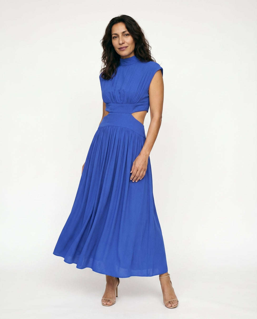 Julie | Cozy High Neck Cutout Waist Holiday Dress