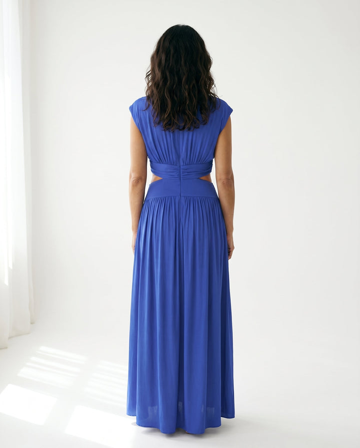 Julie | Cozy High Neck Cutout Waist Holiday Dress
