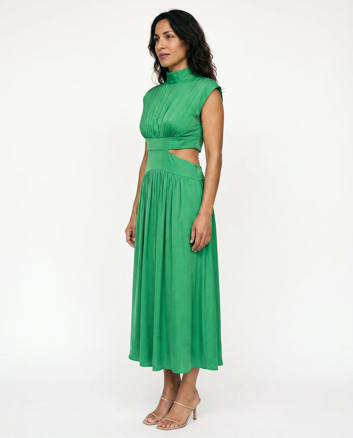 Julie | Cozy High Neck Cutout Waist Holiday Dress