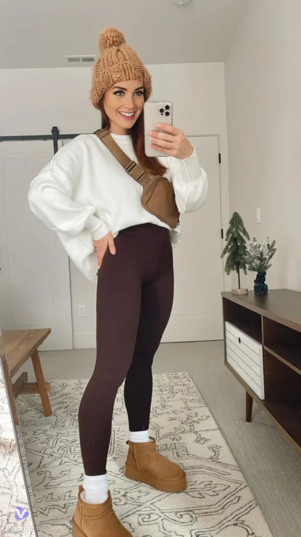 Julie | Elegant High Waist Fleece Lined Thermal Leggings