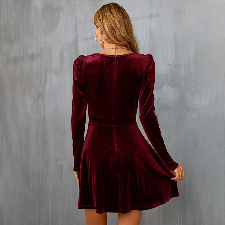 Julie | Refined Velvet Wrap V-Neck Mini Dress