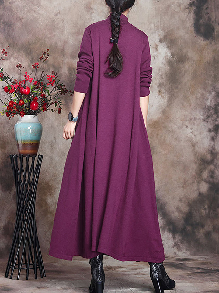 Julie | Sophisticated Turtleneck Long Sleeve Maxi Sweater Dress