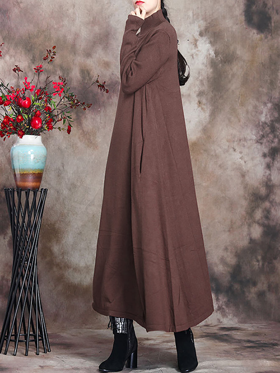 Julie | Sophisticated Turtleneck Long Sleeve Maxi Sweater Dress