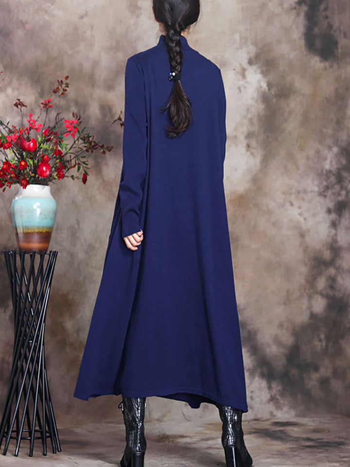 Julie | Sophisticated Turtleneck Long Sleeve Maxi Sweater Dress