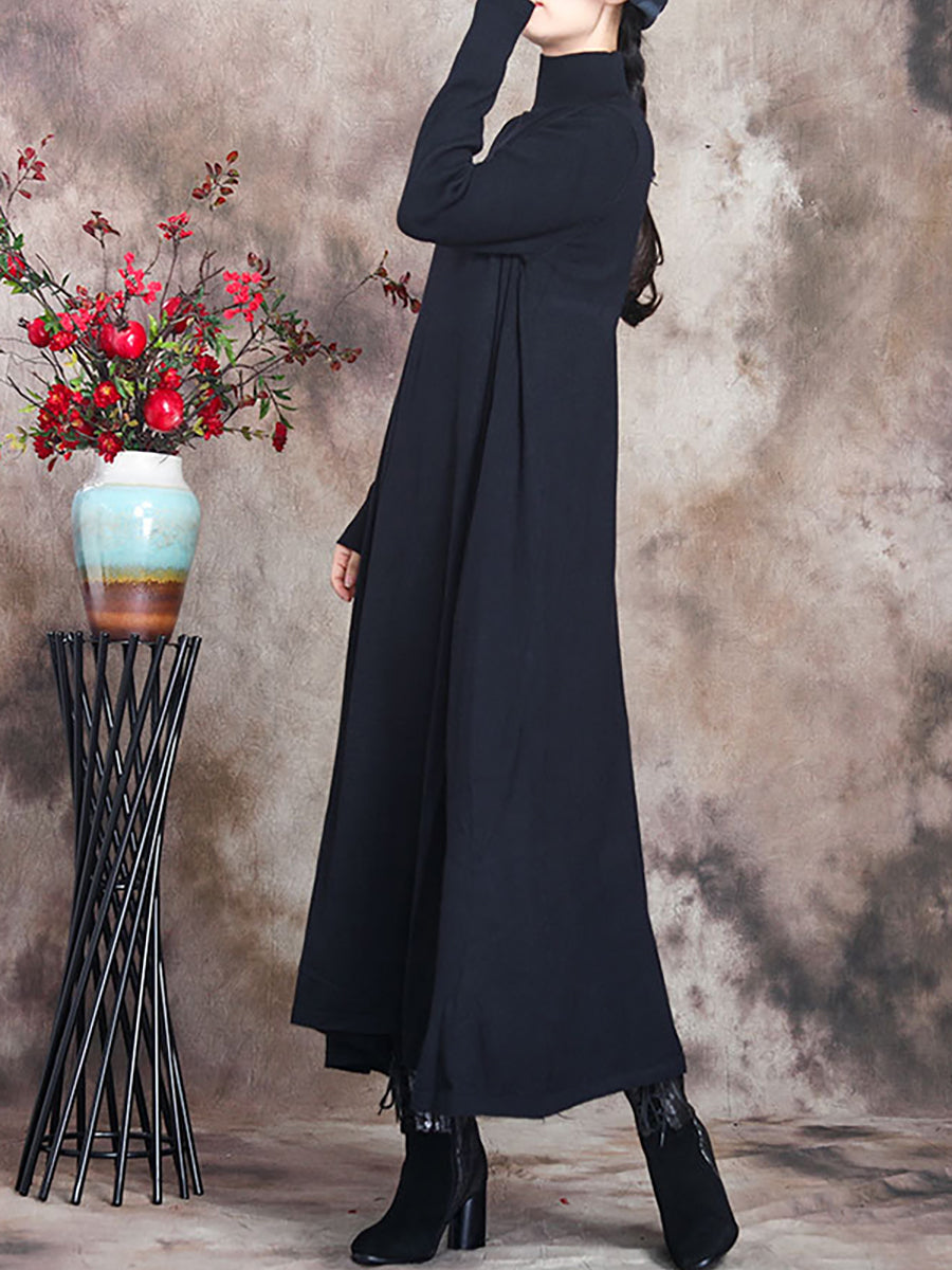 Julie | Sophisticated Turtleneck Long Sleeve Maxi Sweater Dress
