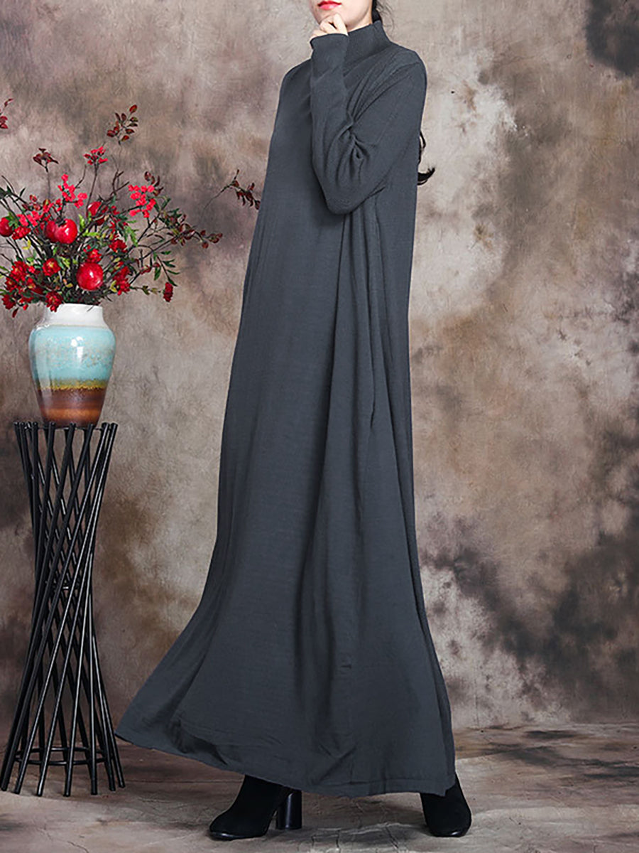 Julie | Sophisticated Turtleneck Long Sleeve Maxi Sweater Dress